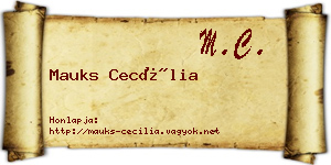 Mauks Cecília névjegykártya